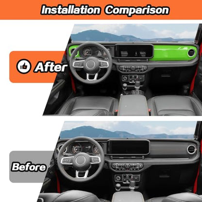 2pcs for 2024 Jeep Wrangler JL Interior Center Console Dash Panel Cover Trim