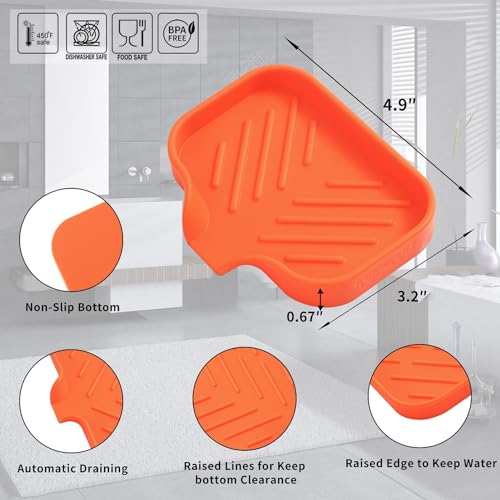 Silicone Soap Dish with Drain Spout