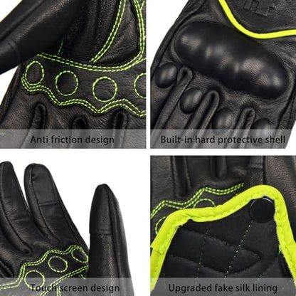 Harssidanza Woman Touch Motorcycle Racing Gloves GL016US Yellow Green M