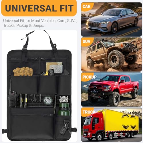 Tactical Car Seat Organizer with Multiple Pockets