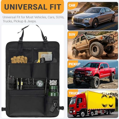 Tactical Car Seat Organizer with Multiple Pockets