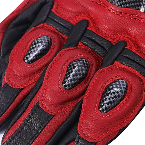Mens Leather Motorbike Gloves KM046 Oxblood