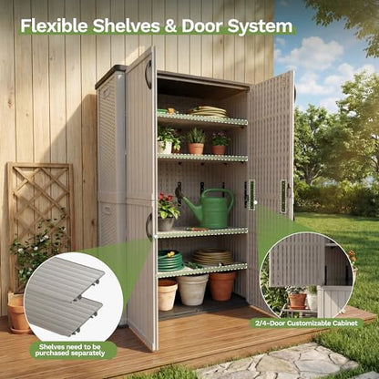 50 cu.ft Plastic Vertical Outdoor Storage Shed