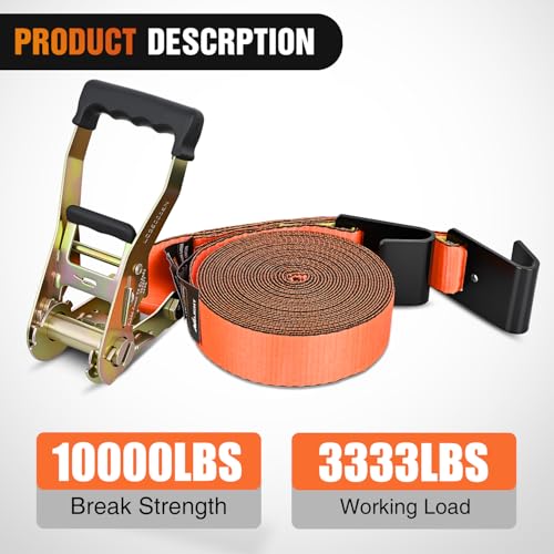Flat Hook Ratchet Straps 4 Pack 2 in x 30 Ft