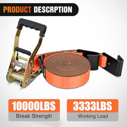 Flat Hook Ratchet Straps 4 Pack 2 in x 30 Ft