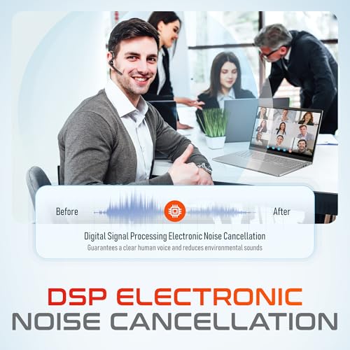 Wireless Headset for Computer with Charging Case