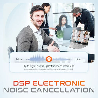 Wireless Headset for Computer with Charging Case