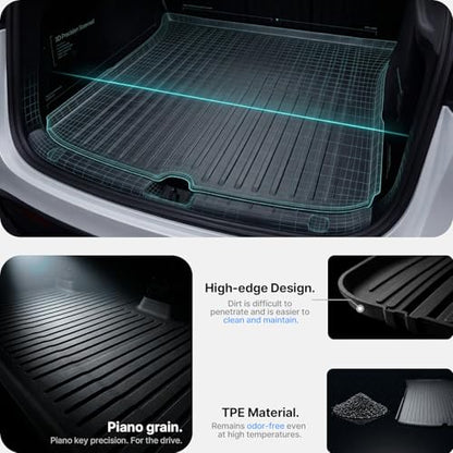 All Weather Cargo Liners for New 2025 2026 Tesla Model Y Juniper Trunk Mat with Front and Rear Frunk Trunk Tray Mats Protector Anti