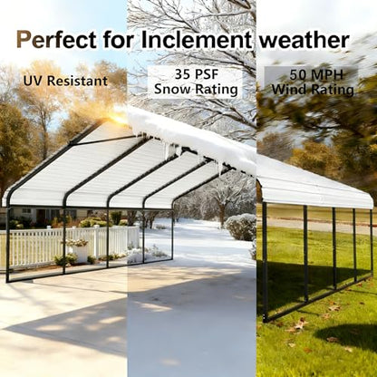 20x20 FT Heavy Duty Extra Large Metal Carport