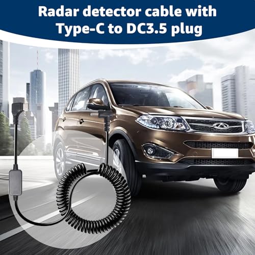 USB C to DC3.5 Radar Detector Power Cable for Cobra Uniden Whistler