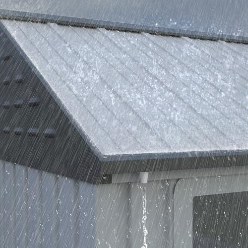 8' x 6' Outdoor Storage Shed Metal Garden Shed Window White
