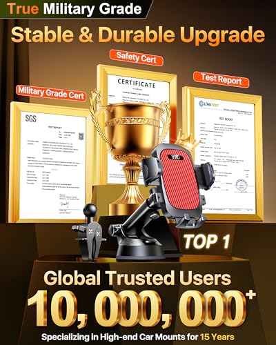 True Upgrade for Safety Car Phone Holder Mount [Patent & Military