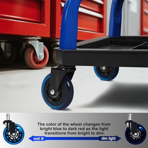 Rolling Stool with Blue Wheels