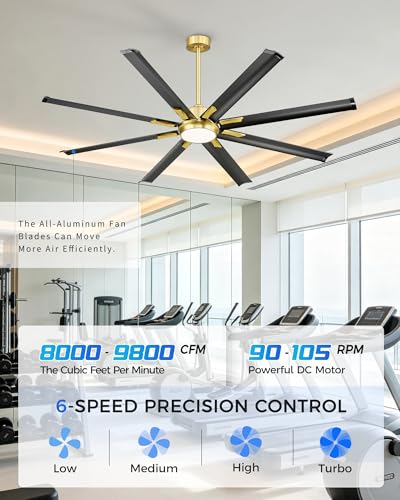 72 Inch Large Ceiling Fan with Light