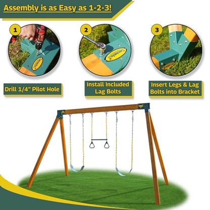 Easy 1-2-3 A-Frame Swing Set Bracket, Green
