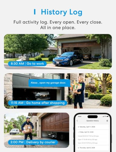 Smart WiFi Garage Door Opener Remote Work with Alexa and Google