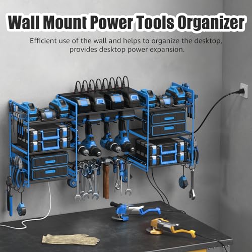 Blue Power Tool Organizer Wall Mount (15 Count)