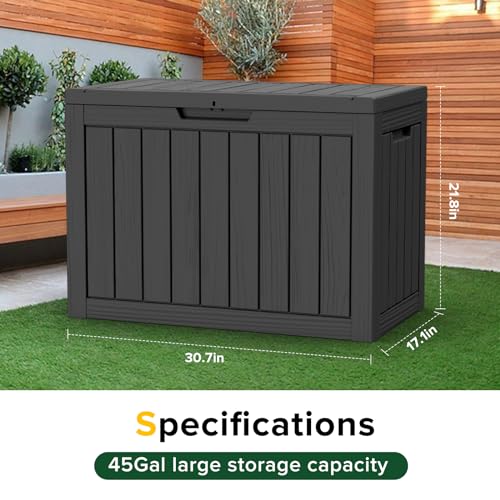 45 Gallon Lockable Resin Deck Box