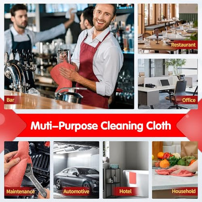 Red Microfiber Cleaning Cloth (12 Count)