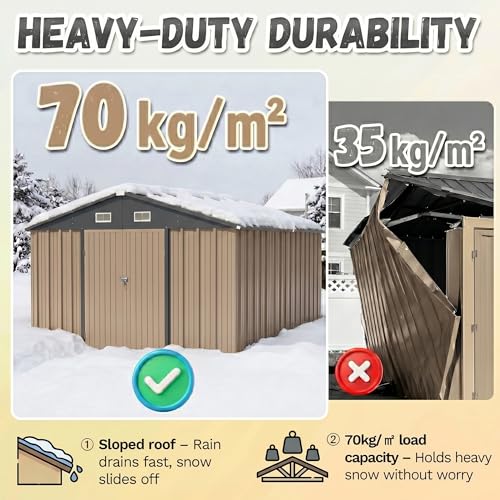 10x10 FT Outdoor Storage Shed with Floor Frame