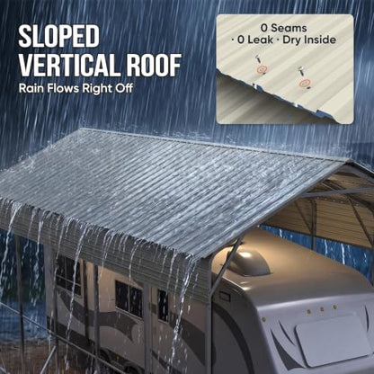 14x25x15 FT RV Metal Carport