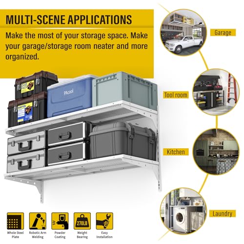2 Tier 1.3x4ft Garage Shelving Wall Mounted