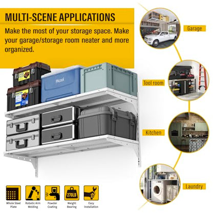 2 Tier 1.3x4ft Garage Shelving Wall Mounted