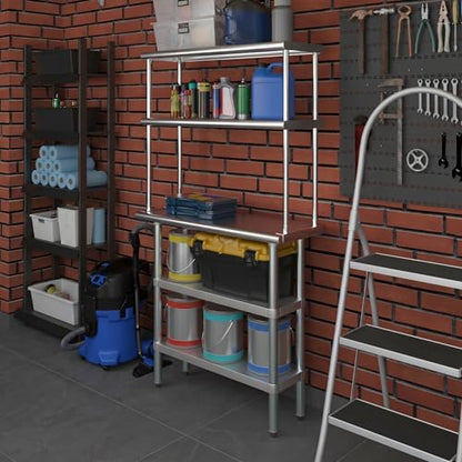 Stainless Steel Work Table with 2 Shelves