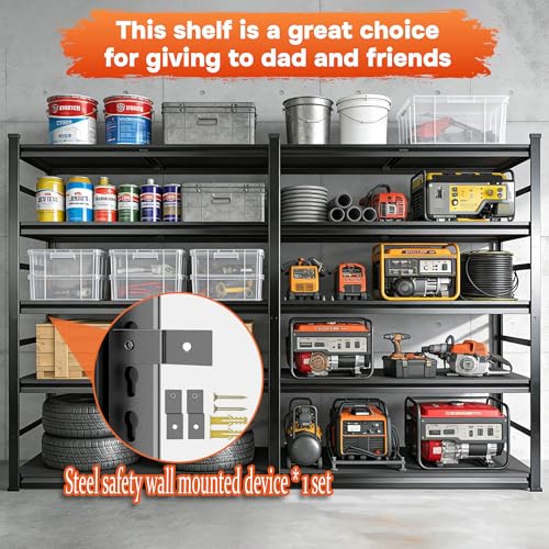 72''H Metal Garage Shelving Heavy Duty Storage Shelves Series (5 Count)