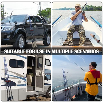 2 Pcs Magnetic Fishing Rod Holder for Car Fishing Pole Rack Vertical Rod Storage Holders for Truck Bed Boat Wall Garage Door (2 Count)