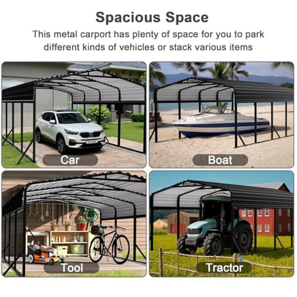 12x20FT Heavy Duty Metal Carport (694 Sq Ft)