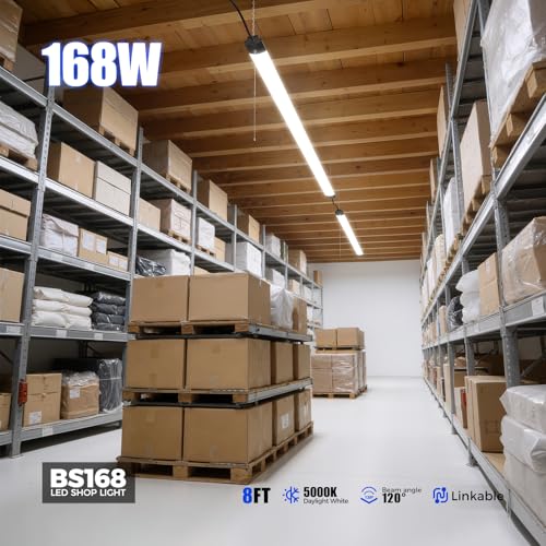 BS168 LED Shop Lights 8FT for Workshop (6 Count)
