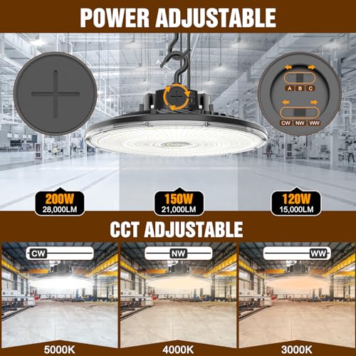 480V UFO LED High Bay Light 200W 150W 120W Adjustable
