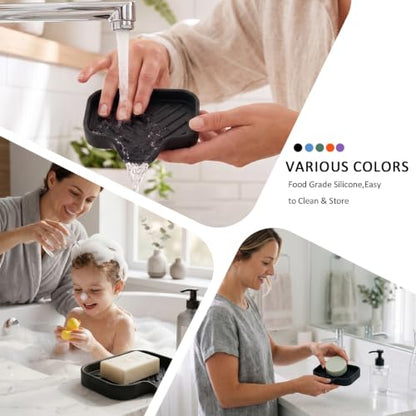 Silicone Soap Dish with Drain Spout