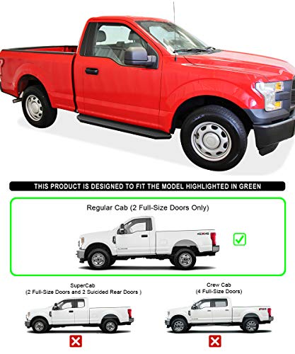Black Stainless Steel Running Boards Style Compatible with Ford F150 2015