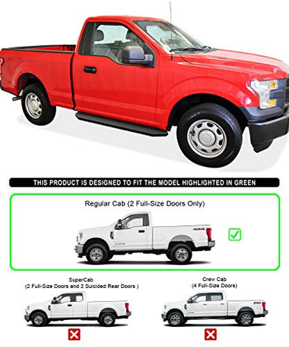 Black Stainless Steel Running Boards Style Compatible with Ford F150 2015