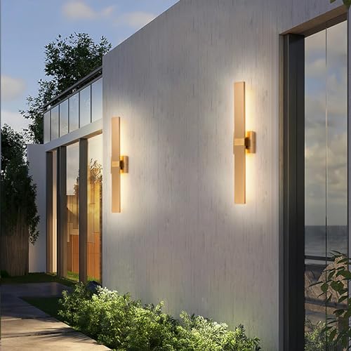 Modern LED Outdoor Wall Sconce 27.2" Gold Outdoor Wall Lights Exterior