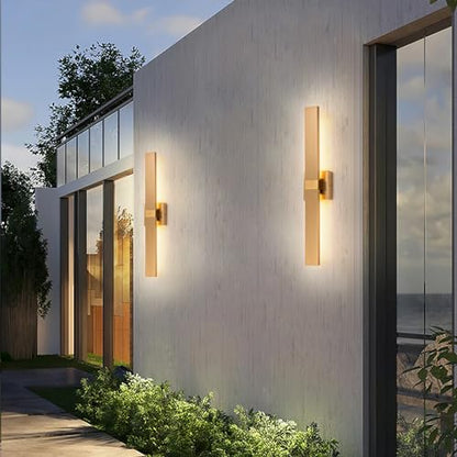 Modern LED Outdoor Wall Sconce 27.2" Gold Outdoor Wall Lights Exterior