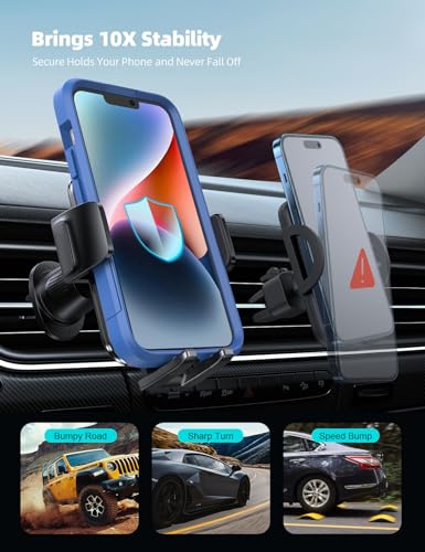2026 Wider Clamp & Metal Hook Car Phone Holder Vent Accessories