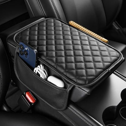 Center Console Cover with Storage Bag for SUV Sedan Car