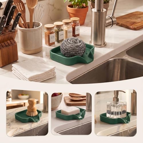 Silicone Soap Dish with Drain Spout