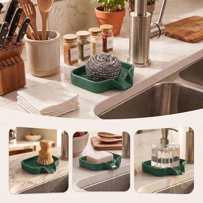 Silicone Soap Dish with Drain Spout