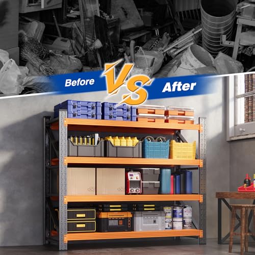 BYBYNSOE 48" W Storage Shelves 3000lbs Garage Metal Shelving Heavy Duty Garage Shelves Adjustable Storage Shelves for Industrial