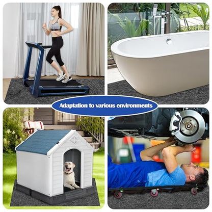 6x8.2 FT Outdoor Storage Shed Mat Waterproof Tent Floor Mat Gray