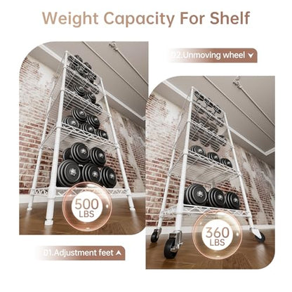 5 Small Wire Shelves Kitchen Pantry Close Home Organizers and Storage Bathroom Shelf Laundry Room Organization Adjustable Book Metal Garage Shelving Unit