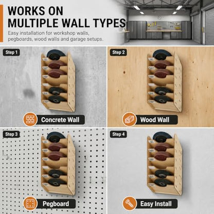 6 Tier Hanging Wooden Sandpaper Storage Holder