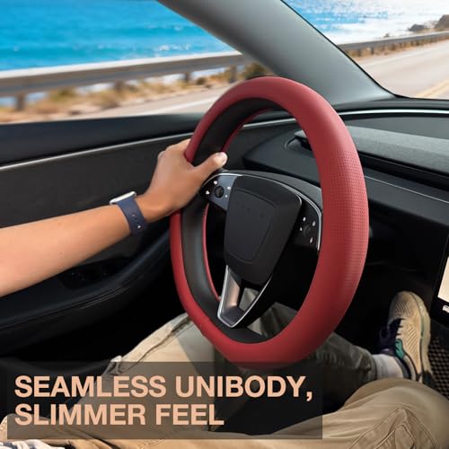 Nappa Leather Steering Wheel Cover for Tesla Model Y