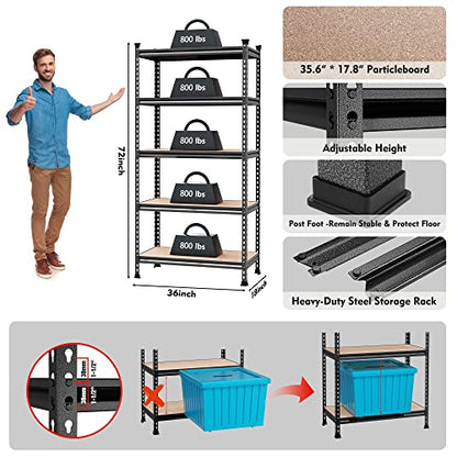 5 Tier Metal Storage Shelving Unit