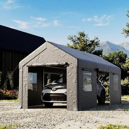 10'×20' Storage Shelter Outdoor Gable Roof Carport with Removable Side Walls