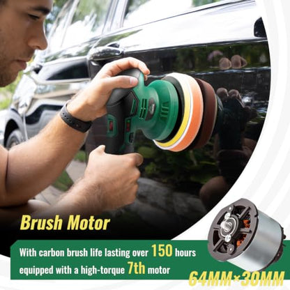 S3 Cordless Car Polisher DA Buffer with 1pc 2.0Ah Battery
